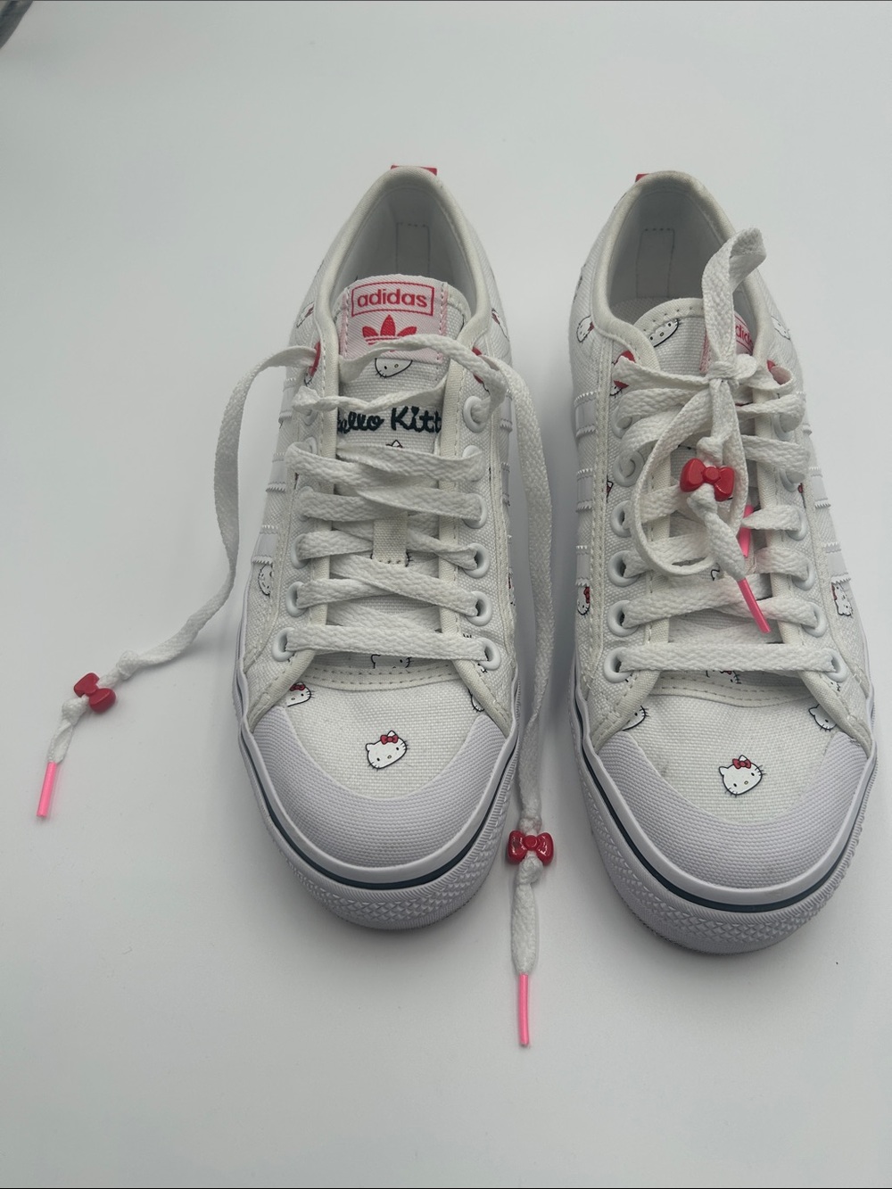 Adidas Kids' White & Pink Hello Kitty Low Top Sneakers
